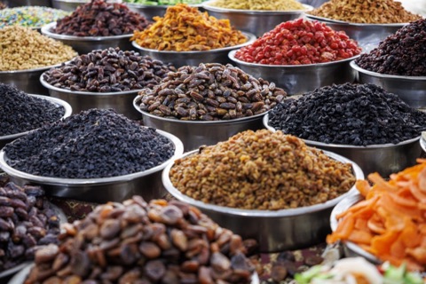 An assortment of dried fruits